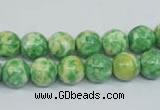 CRF183 15.5 inches 10mm round dyed rain flower stone beads wholesale