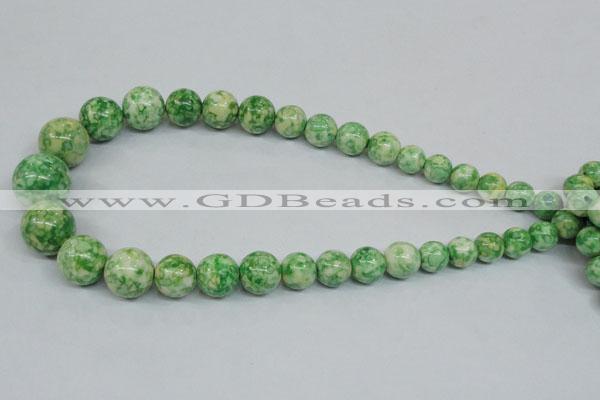 CRF192 15.5 inches 10mm - 20mm round dyed rain flower stone beads