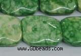 CRF225 15.5 inches 20*26mm rectangle dyed rain flower stone beads