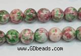 CRF24 15.5 inches 10mm round dyed rain flower stone beads wholesale