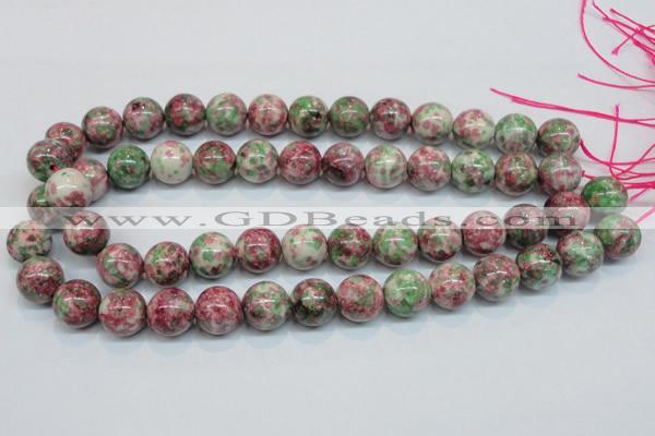 CRF27 15.5 inches 16mm round dyed rain flower stone beads wholesale