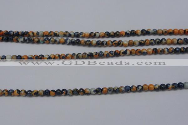 CRF272 15.5 inches 3mm round dyed rain flower stone beads