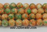 CRF307 15.5 inches 4mm round dyed rain flower stone beads wholesale