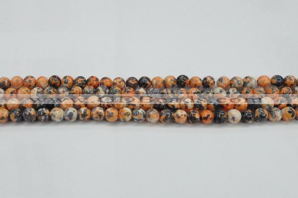 CRF322 15.5 inches 6mm round dyed rain flower stone beads wholesale