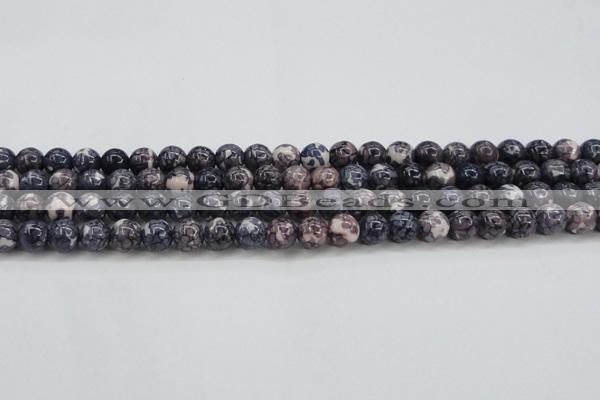 CRF337 15.5 inches 8mm round dyed rain flower stone beads wholesale