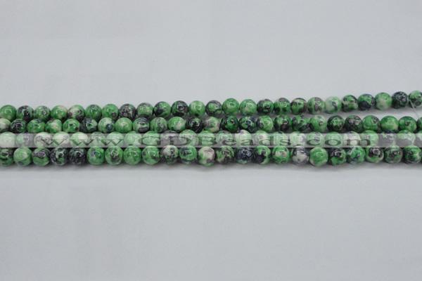 CRF349 15.5 inches 4mm round dyed rain flower stone beads wholesale