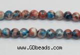 CRF35 15.5 inches 6mm round dyed rain flower stone beads wholesale