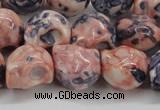 CRF359 15.5 inches 11*12mm skull dyed rain flower stone beads