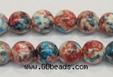 CRF37 15.5 inches 12mm round dyed rain flower stone beads wholesale