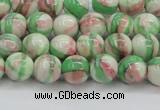 CRF381 15.5 inches 6mm round dyed rain flower stone beads wholesale