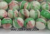 CRF384 15.5 inches 12mm round dyed rain flower stone beads wholesale