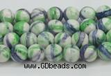 CRF386 15.5 inches 4mm round dyed rain flower stone beads wholesale