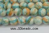 CRF392 15.5 inches 4mm round dyed rain flower stone beads wholesale