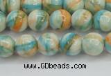 CRF394 15.5 inches 8mm round dyed rain flower stone beads wholesale