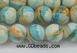 CRF396 15.5 inches 12mm round dyed rain flower stone beads wholesale