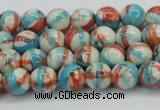 CRF398 15.5 inches 4mm round dyed rain flower stone beads wholesale