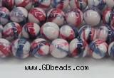 CRF405 15.5 inches 6mm round dyed rain flower stone beads wholesale