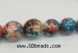 CRF41 15.5 inches multi sizes round dyed rain flower stone beads