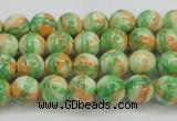 CRF416 15.5 inches 4mm round dyed rain flower stone beads wholesale