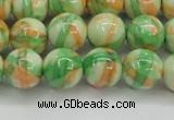 CRF420 15.5 inches 12mm round dyed rain flower stone beads wholesale