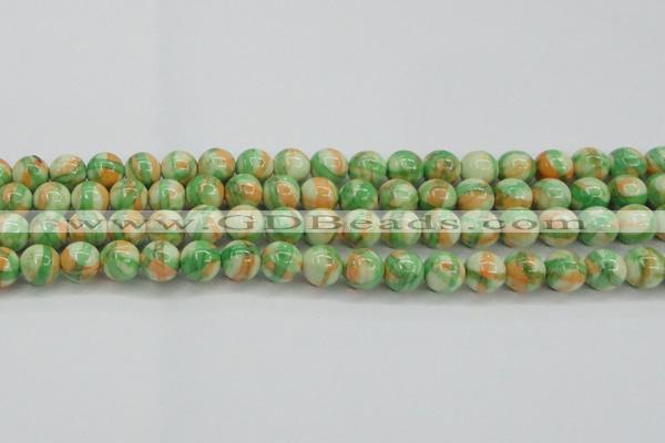 CRF420 15.5 inches 12mm round dyed rain flower stone beads wholesale