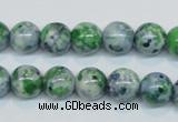 CRF45 15.5 inches 10mm round dyed rain flower stone beads wholesale