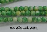 CRF454 15.5 inches 3mm round dyed rain flower stone beads wholesale