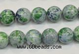 CRF46 15.5 inches 12mm round dyed rain flower stone beads wholesale