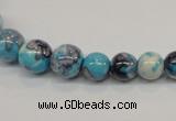 CRF64 15.5 inches multi sizes round dyed rain flower stone beads wholesale