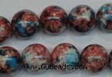 CRF74 15.5 inches 14mm round dyed rain flower stone beads wholesale