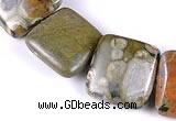 CRH06 different sizes square natural rhyolite beads Wholesale