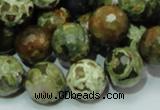 CRH113 15.5 inches 14mm faceted round rhyolite beads