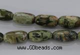 CRH129 15.5 inches 8*16mm faceted rice rhyolite gemstone beads