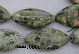 CRH140 15.5 inches 15*30mm marquise rhyolite gemstone beads