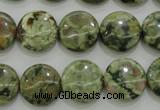 CRH142 15.5 inches 14mm flat round rhyolite gemstone beads