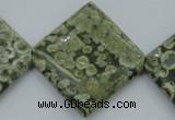 CRH146 15.5 inches 30*30mm diamond rhyolite gemstone beads