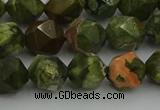 CRH163 15.5 inches 10mm faceted nuggets rhyolite gemstone beads