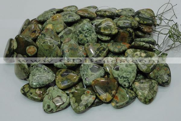 CRH34 15.5 inches 30*30mm triangle rhyolite beads wholesale