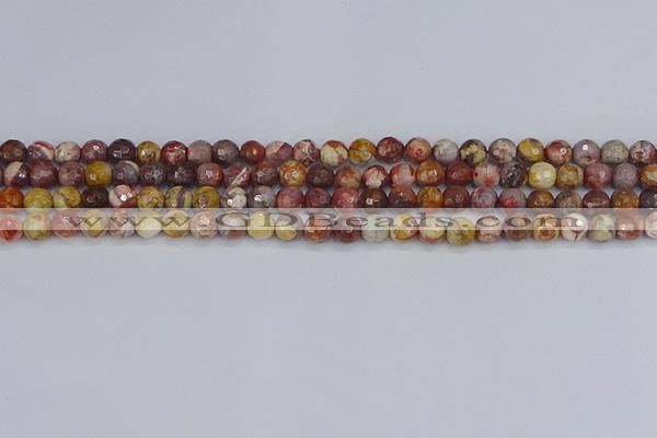 CRH519 15.5 inches 6mm faceted round rhyolite gemstone beads