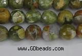 CRH527 15.5 inches 6mm faceted round rhyolite beads wholesale