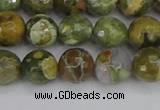 CRH528 15.5 inches 8mm faceted round rhyolite beads wholesale