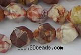 CRH550 15.5 inches 12mm faceted nuggets rhyolite gemstone beads