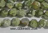 CRH553 15.5 inches 6mm faceted nuggets matte rhyolite gemstone beads