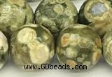 CRH583 15 inches 12mm faceted round rhyolite beads wholesale