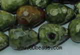 CRH65 15.5 inches 15*20mm faceted teardrop rhyolite beads wholesale