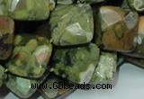 CRH74 15.5 inches 15*15mm faceted rhombic rhyolite beads wholesale