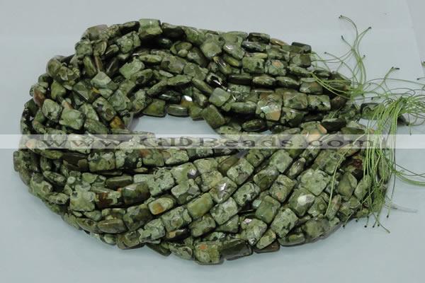 CRH78 15.5 inches 10*14mm faceted rectangle rhyolite beads wholesale