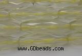 CRI03 15.5 inches 10*30mm faceted rice lemon quartz beads wholesale