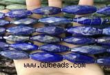 CRI151 15.5 inches 10*30mm faceted rice lapis lazuli beads