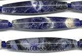 CRI166 15 inches 9*45mm rice sodalite gemstone beads